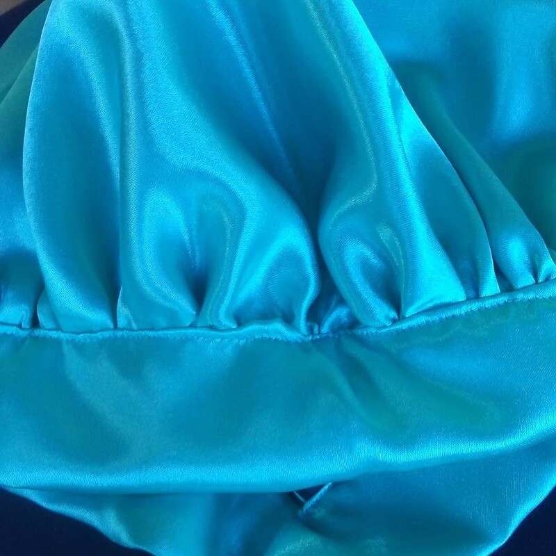 Blue &amp; Black Satin Bonnet