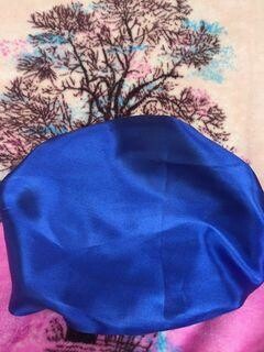 Dark Blue &amp; Pink Satin bonnet