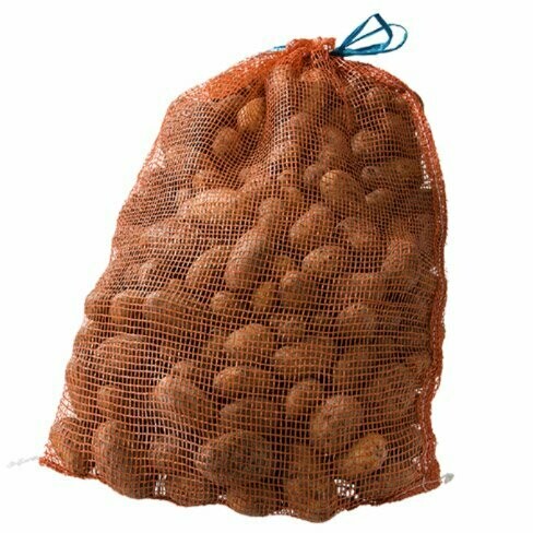 Nätsäck 25kg, 52x80cm, Orange med knytsnöre