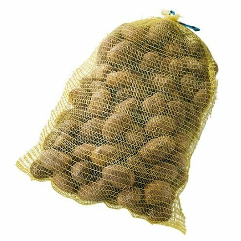 Nätsäck 15kg, 48x70cm, Citrongul med knytsnöre