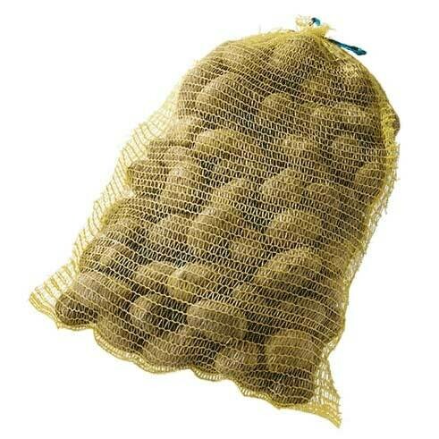 Nätsäck 10kg, 40x60cm, Gul med knytsnöre