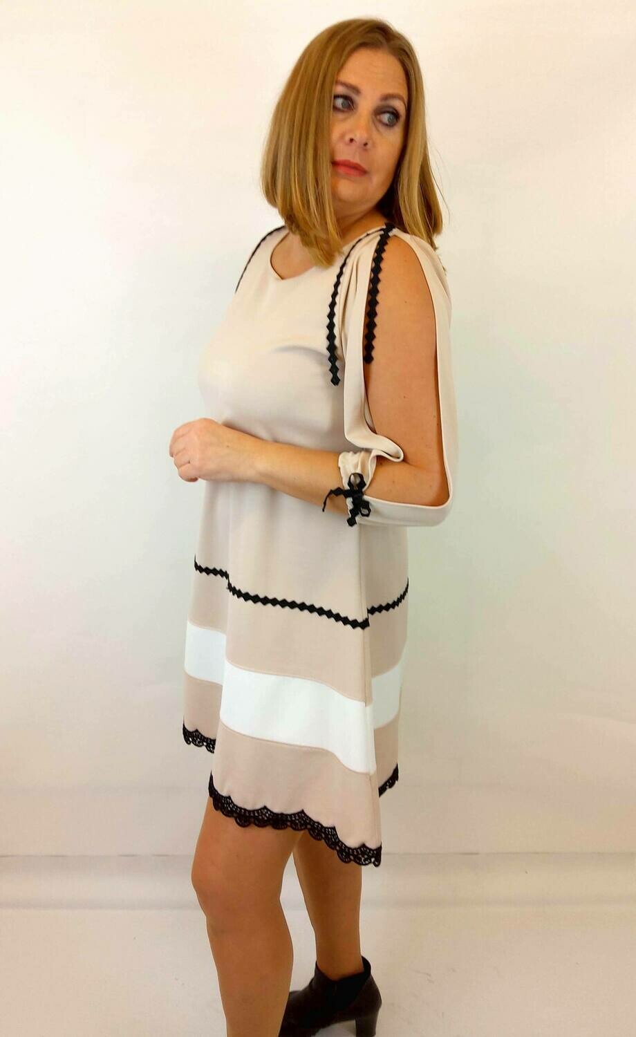 Sommerkleid Deluxe beige Gr. 40/42