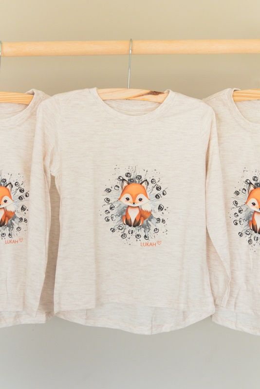 Fox 5 T-shirt Long Cream