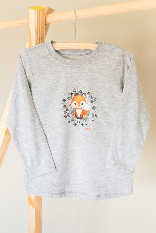 Fox 5 T-shirt Long, Grey