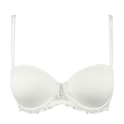 Marie Jo Jane Voorgevormde Bh in balconnet, kleur ivoor, met verfijnde kanten details langs de cups.
