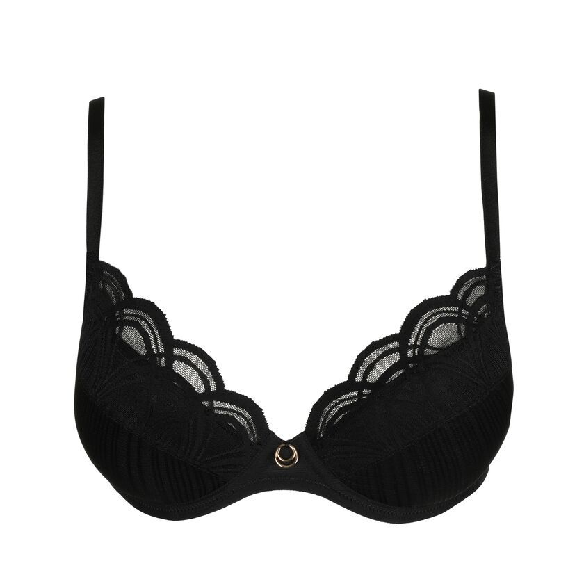 Marie Jo Cathia push-up bh in zwart, met luxe afwerking en elegante kantaccenten.