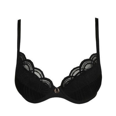Marie Jo Cathia push-up bh in zwart, met luxe afwerking en elegante kantaccenten.