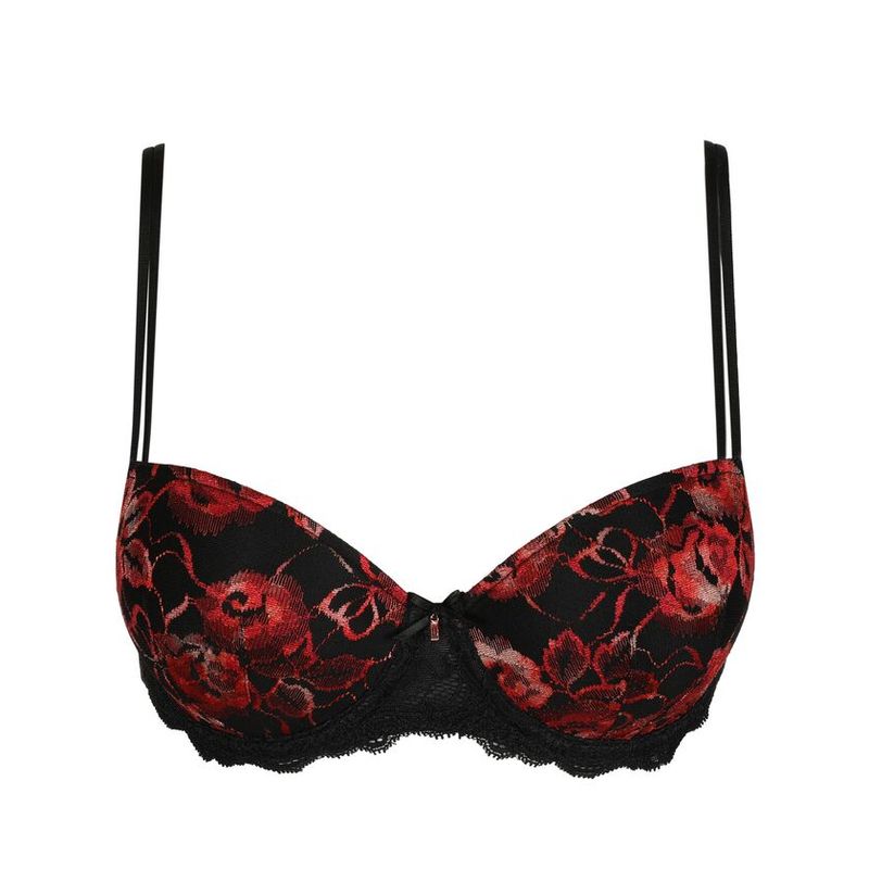 Marie Jo Selyna voorgevormde balconette bh in Spicy Red, met luxe kantdetails en een verleidelijke decolleté.