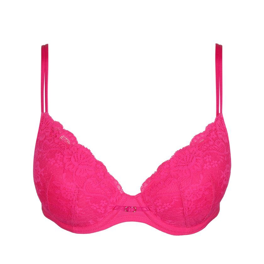 Marie Jo Melipha voorgevormde bh in hartvorm, kleur Very Berry, met verfijnde kantdetails.