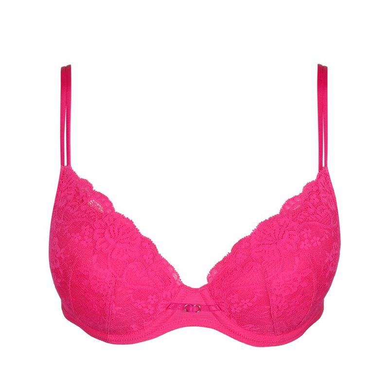 Marie Jo Melipha voorgevormde bh in hartvorm, kleur Very Berry, met verfijnde kantdetails.