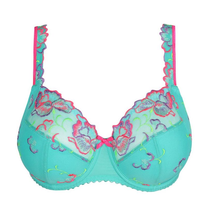 "Prima Donna Devdaha volle cup bh in Mermaid, met elegante broderie en een stevige pasvorm, afgebeeld op een witte achtergrond."