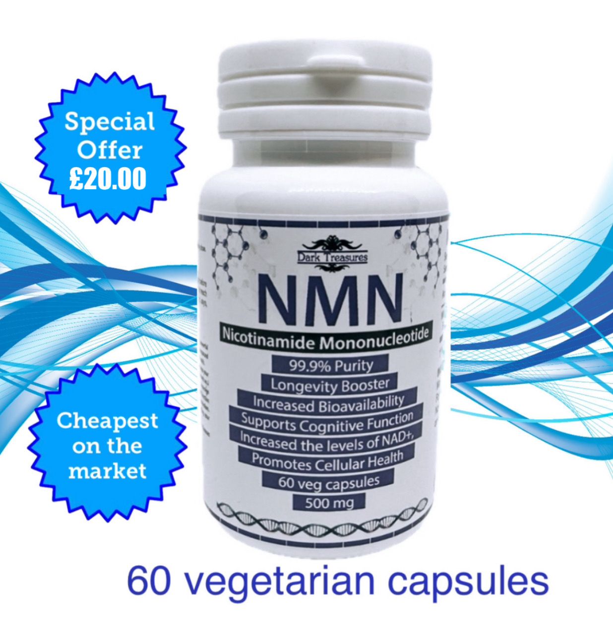 NMN - (Nicotinamide Mononucleotide) 99.9% Purity - 500mg