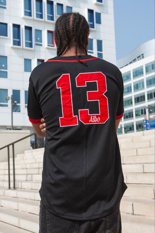 Chemise base ball / couleur : black - red