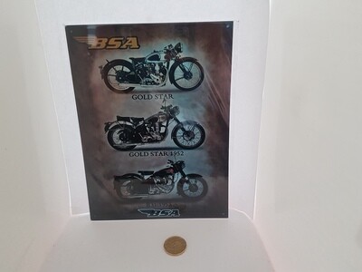 Retro BSA GOLDEN STAR INDIAN MOTORCYCLE Sign "READ DESCRIPTION"
