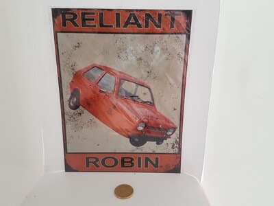 Retro RELIANT ROBIN Sign "READ DESCRIPTION" (SG201)