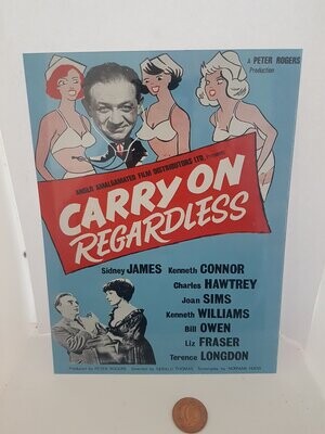 Carry On Regardless Movie Retro Sign. (SG243)
