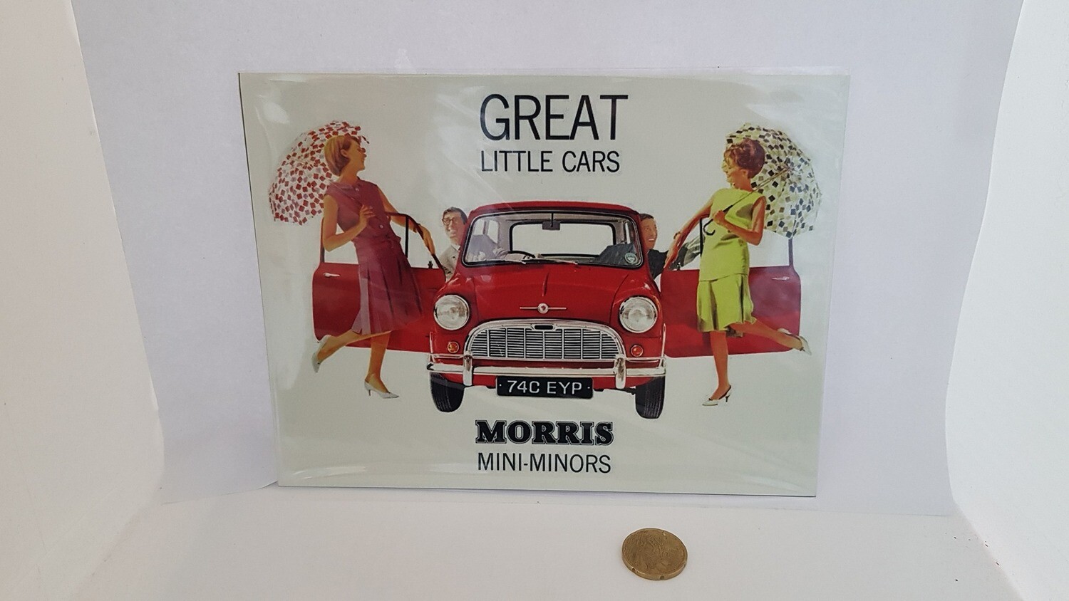 Small &quot;MINI&quot; retro aluminium A5 Sign - Size 21cm x 15cm (8&quot; x 6&quot;).