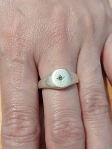 Sterling Silver Signet Ring - Size R - Stamped 925 (SS900)