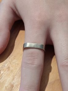 Men&#39;s Sterling Silver SQUARE Shaped Ring - Size V - Stamped 925 (SS938)