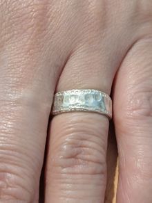 Hand Made Sterling Silver Band Ring - Size N - Not Stamped (SS1091)