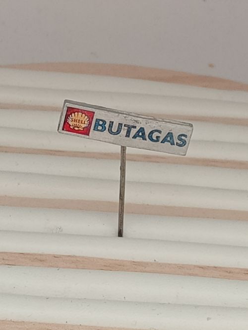 Vintage SHELL Butagas Pin Badge (FL07)