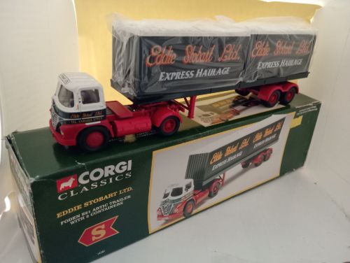 Corgi 1/50 14303 Eddie Stobart Foden S21 Artic Trailer + Containers Truck - Scale 1/50 (FX37)