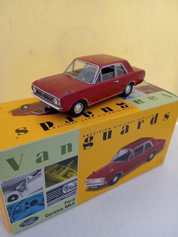 Vanguards Ford Cortina MKll - Scale 1/43 - The model has been on display, and has damaged wipers and no mirrors. (FX240)