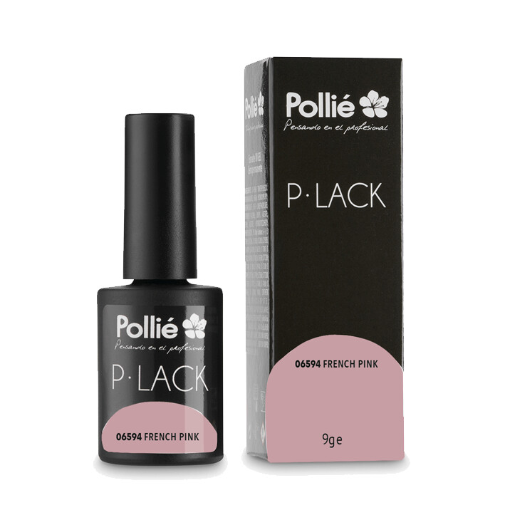 Esmalte semipermanente FRENCH PINK P-LACK POLLIE -ROSA MANICURA