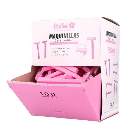 Caja 100 maquinillas desechables rasurar pollie