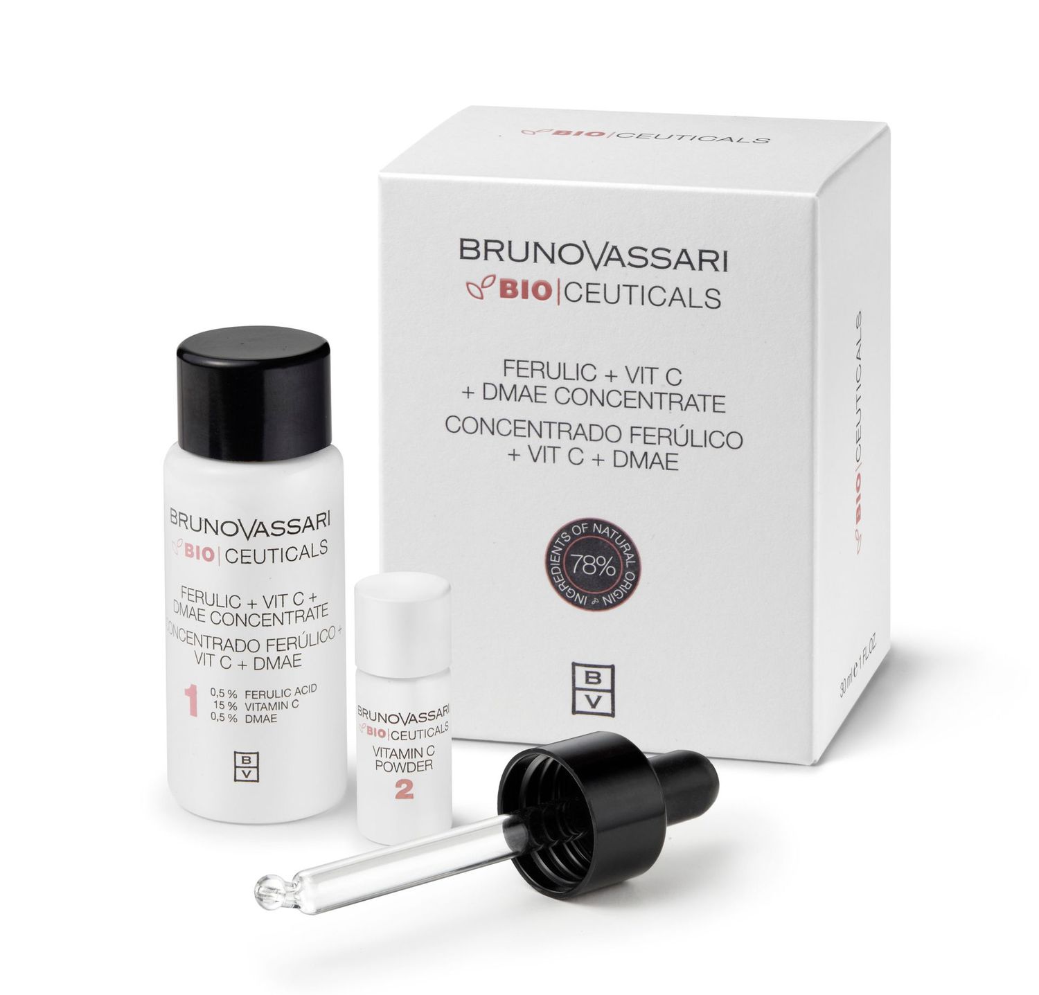 Ferulic + Vit c + DMAE Concentrate. Concentrado con efecto reafirmante y antioxidante de Bruno Vassari