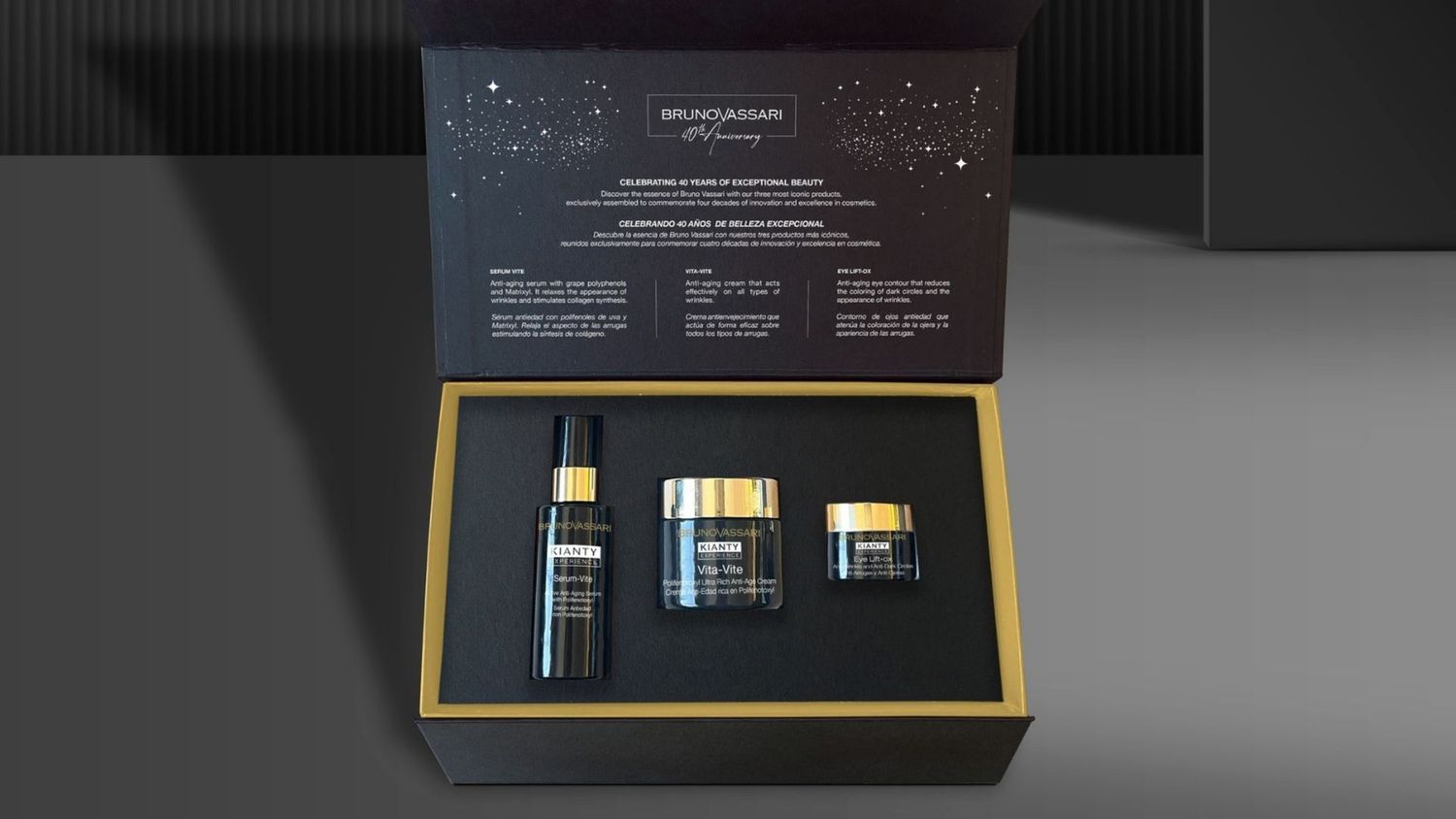 KIANTY BOTOX PACK 40 ANIVERSARIO Bruno Vassari VITA VITE-SERUM VITE-EYELIFT OX
