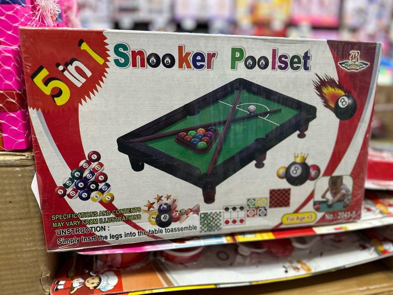 لعبة بلياردو 5 في 1 للأطفال – بلياردو + سيجا + سلم وثعبان + ليدو – طقم ألعاب تعليمي وترفيهي