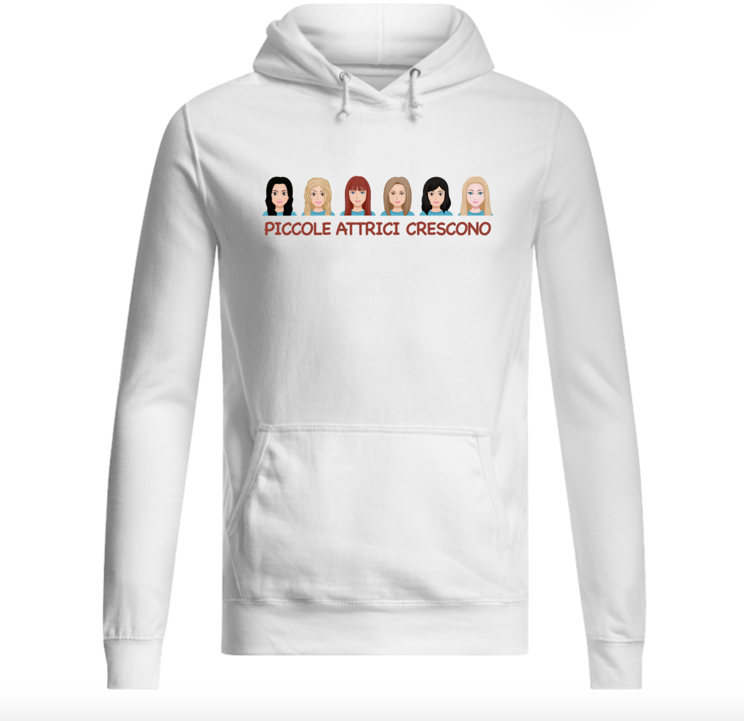 Felpa Piccole Attrici Crescono con Cappuccio Unisex 
(Bianca, Nera, Rosa)
