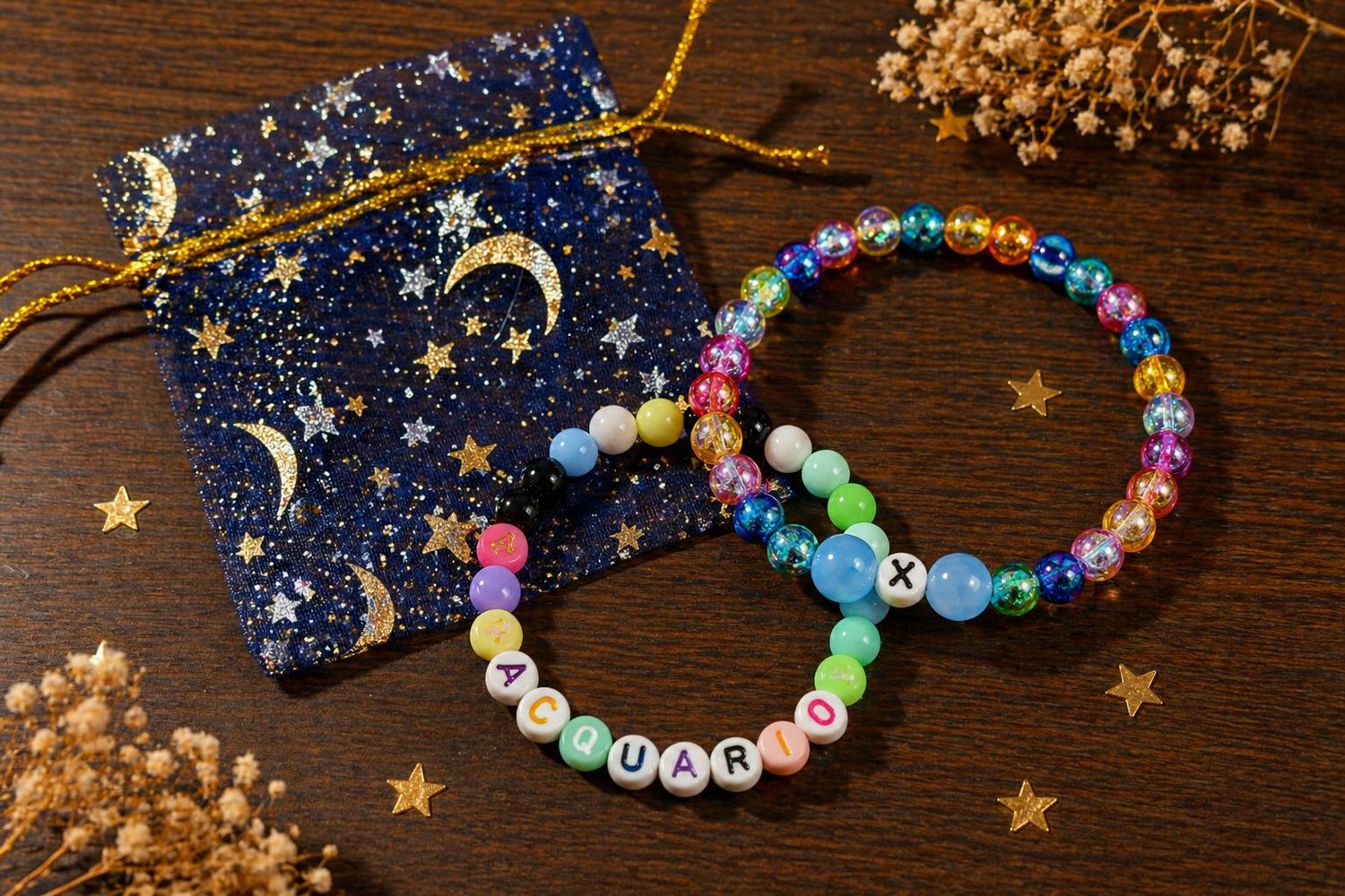 2 Braccialetti Segno Zodiacale Multicolore