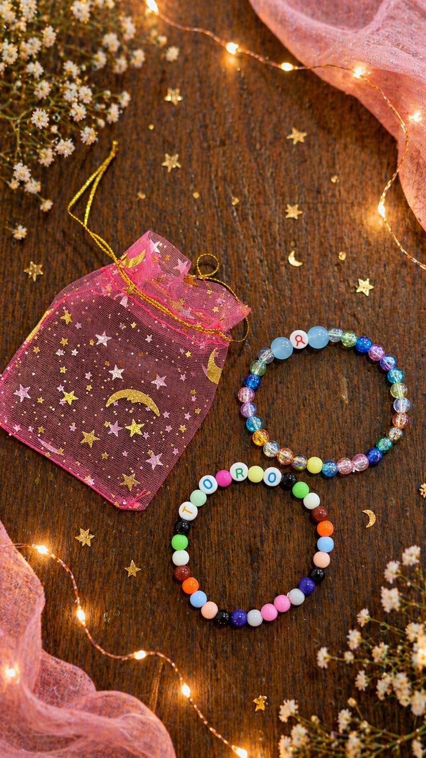 2 Braccialetti Segno Zodiacale Multicolore