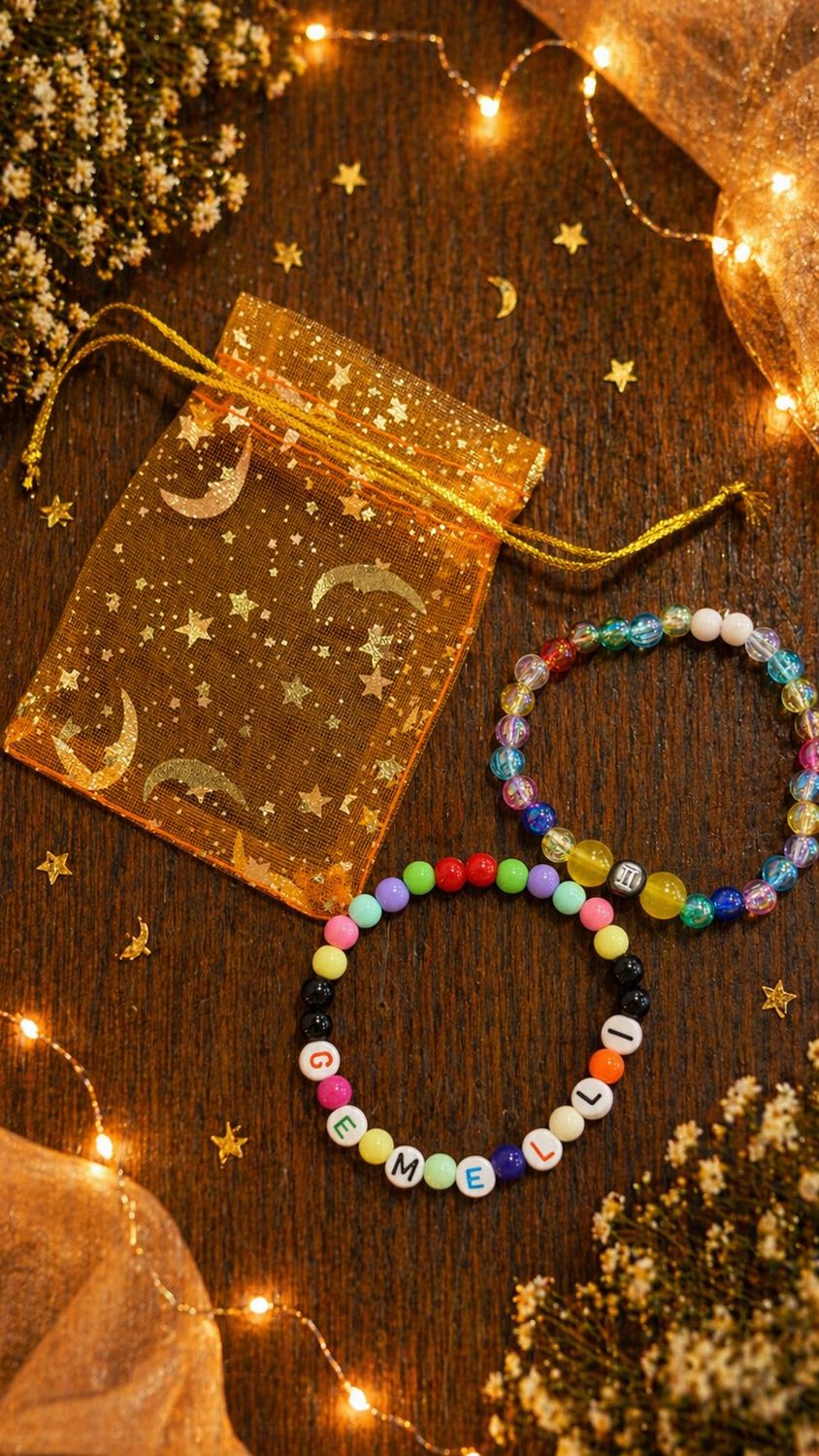 2 Braccialetti Segno Zodiacale Multicolore