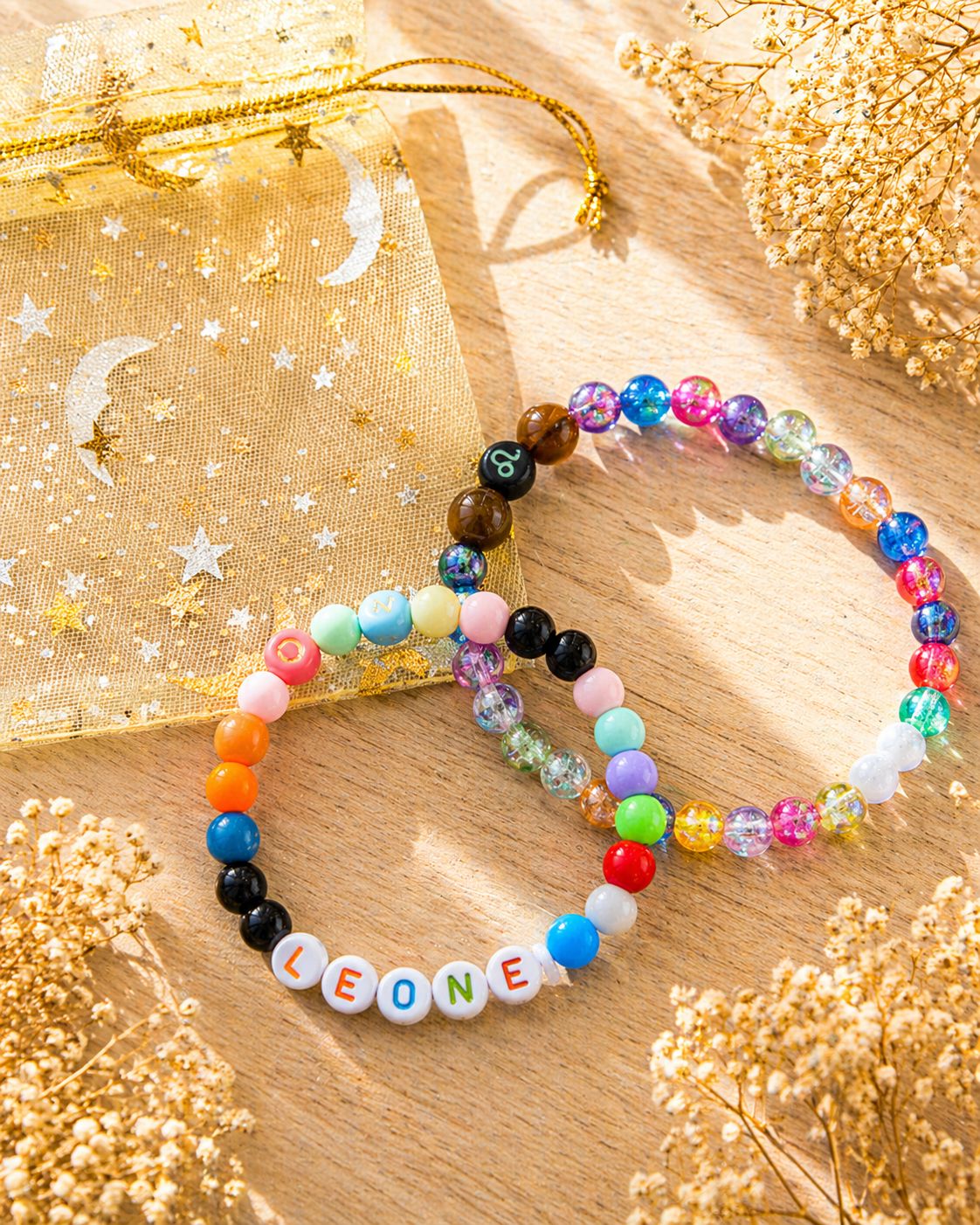 2 Braccialetti Segno Zodiacale Multicolore