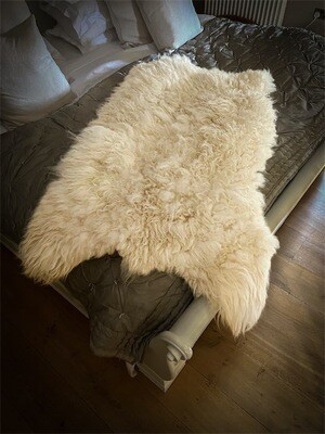 Large White Felted Fleece Rug -242