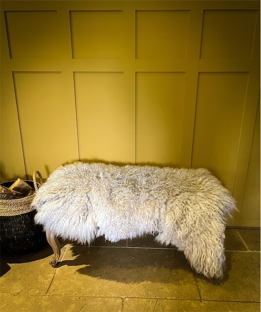 White Felted Sheep Rug - 245