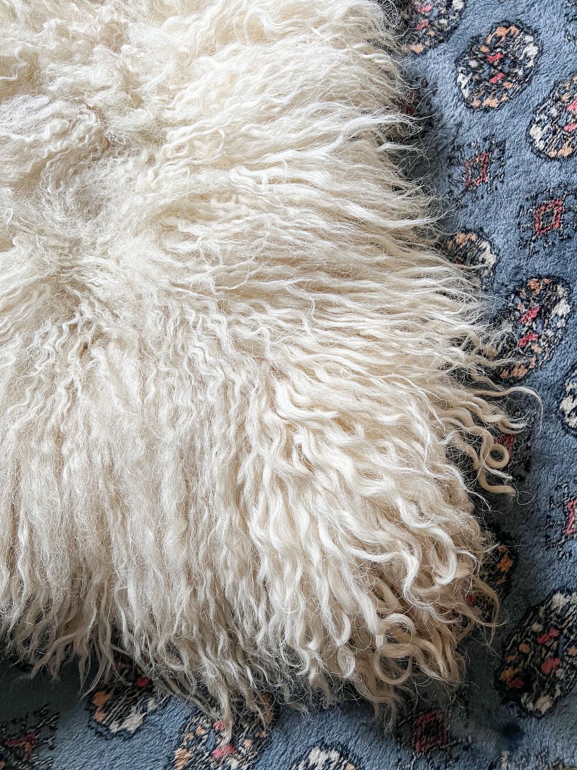 White Felted Fleece Rug -283