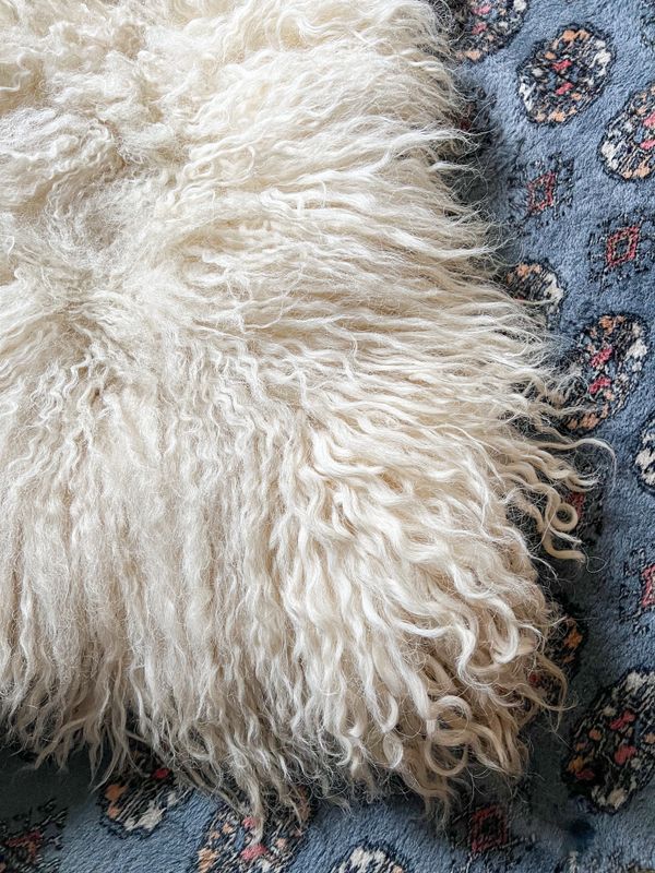 White Felted Fleece Rug -283