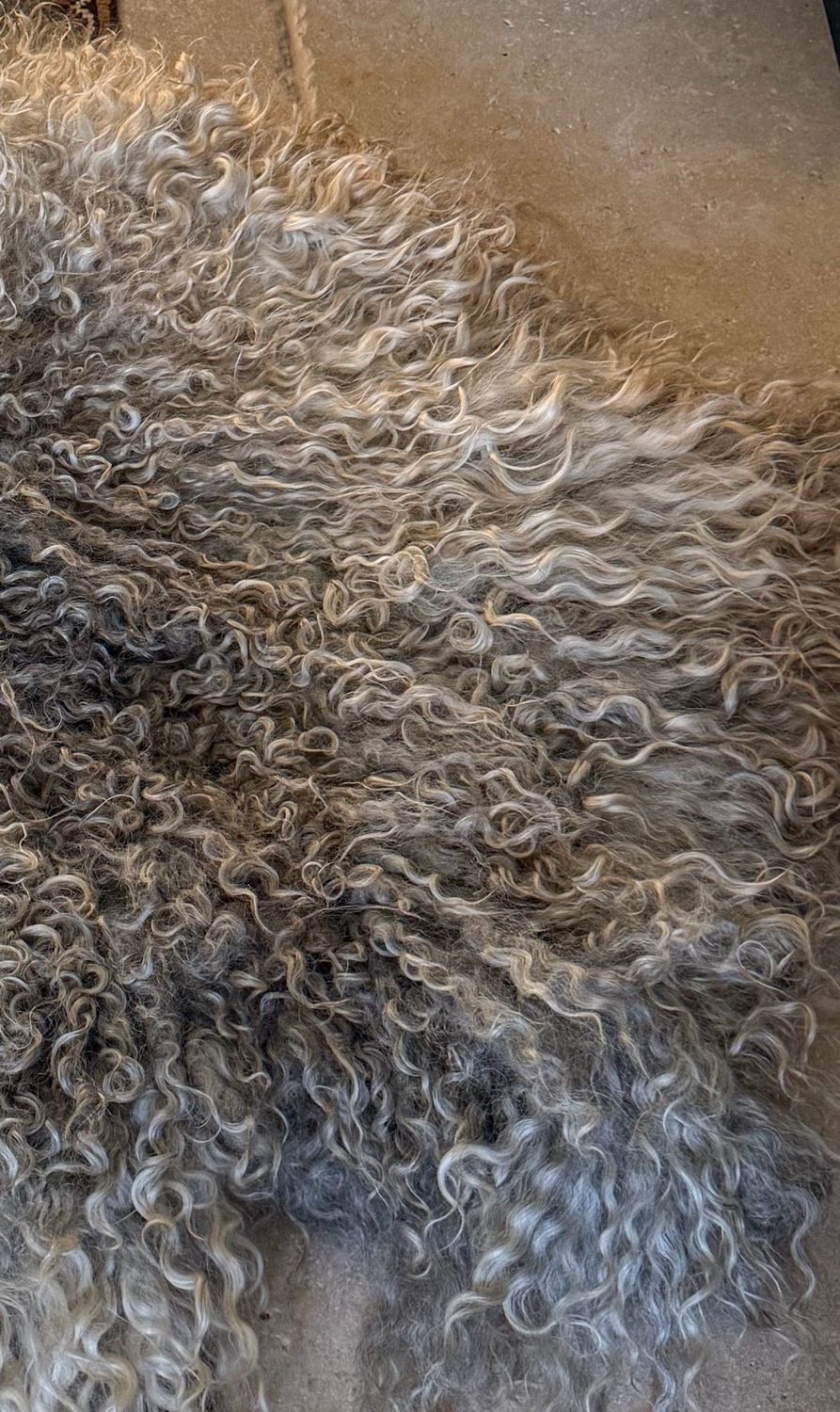 Hand-Felted Gotland Fleece Rug - 343 (please read description)