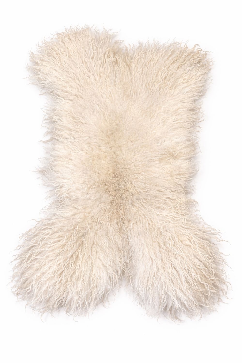 
Rustic cream felted fleece rug with slightly coarse texture displayed flat