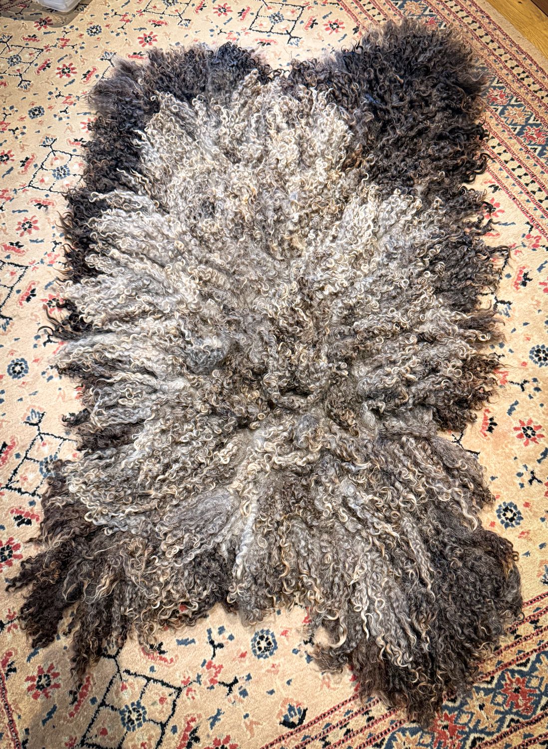 Large Leicester Longwool Felted Fleece Rug/Throw - 347