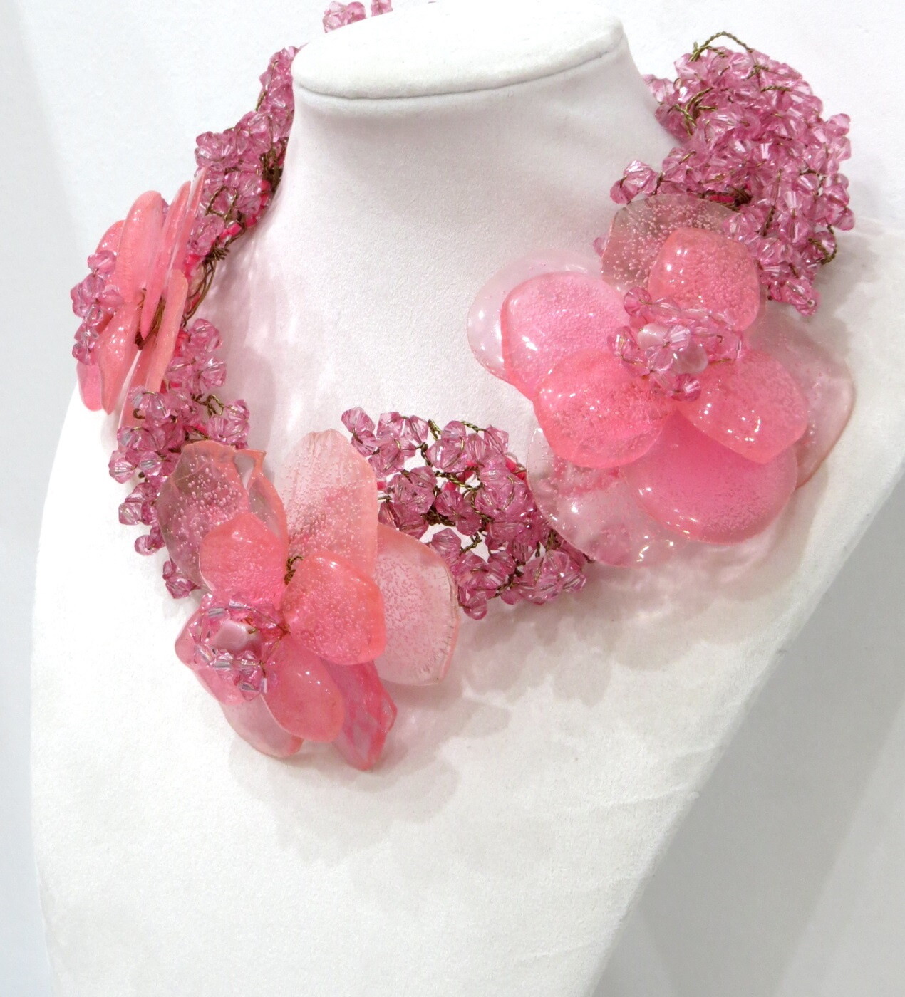 Collier de Fleurs Haute Couture Anémone Rose saumon