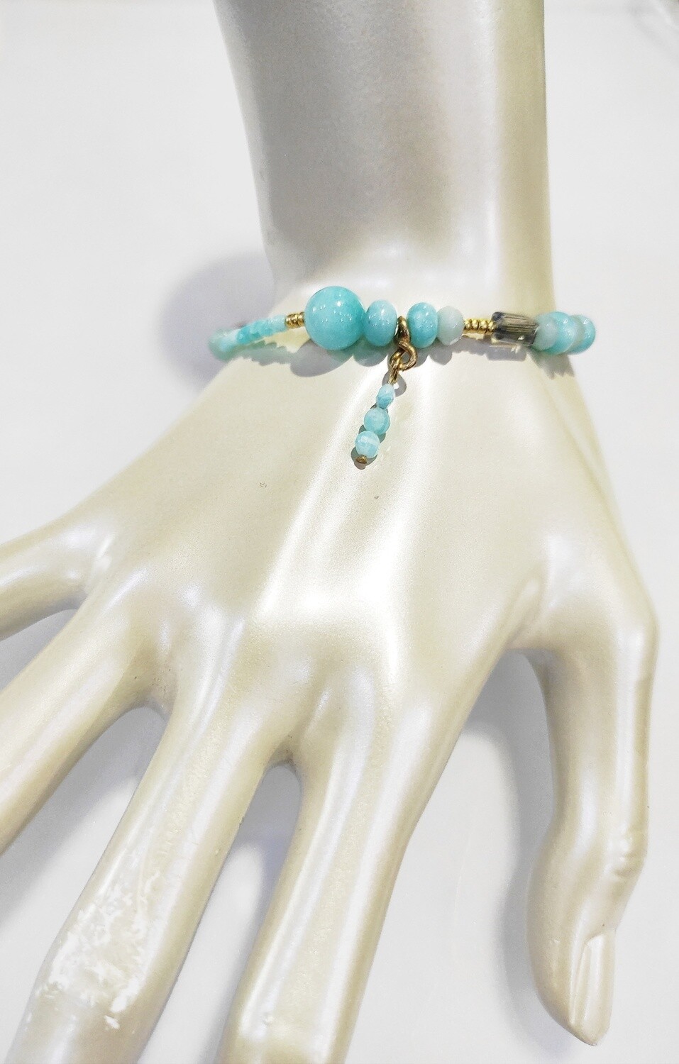 Bracelet Amazonite Pierres Fines Bleues