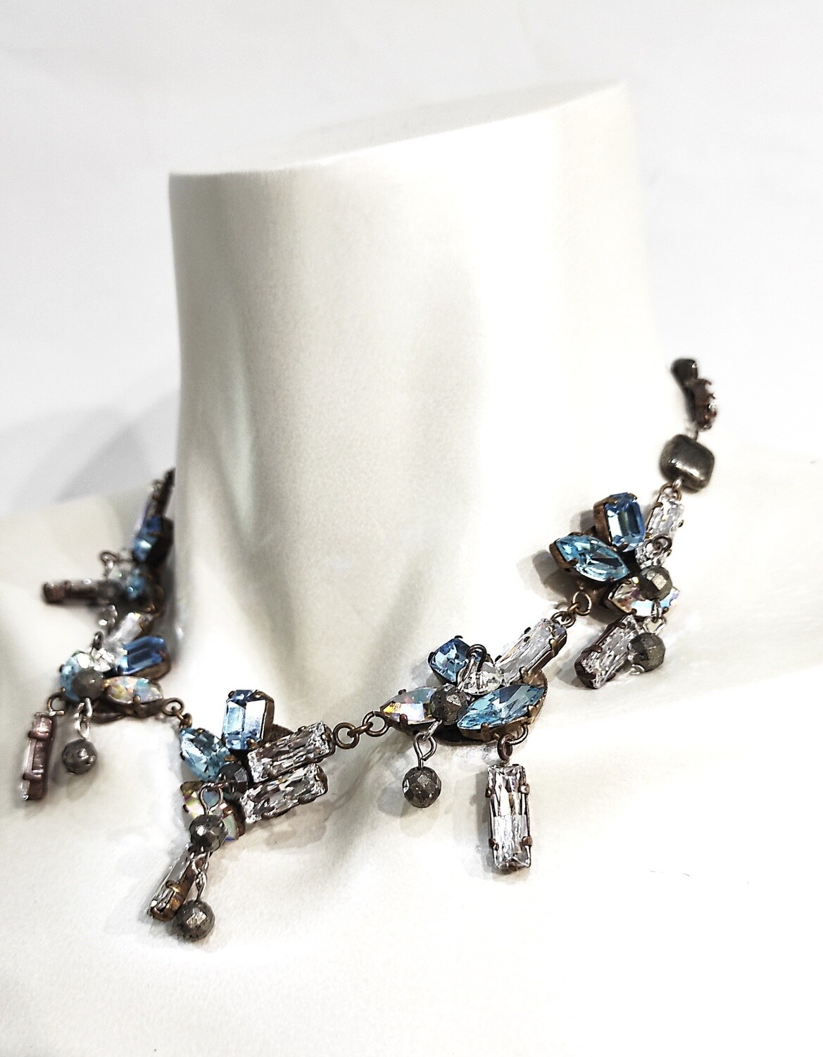 Collier Haute Couture Vintage Bleu ciel