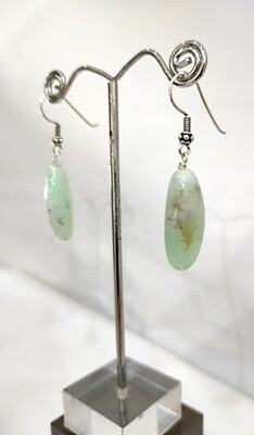 Boucles Crochets d&#39;Oreilles en Pierres Fines Opale Verte