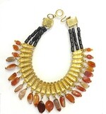 Collier Plastron Isaky Cornaline et agate Orange