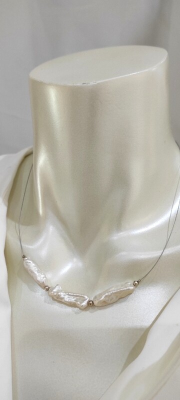 Collier, ras de cou en Perles Culture Blanches